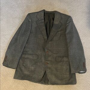Vintage Southwick Gray Windowpane Wool Blazer Mens 42R Homer Reed Ltd